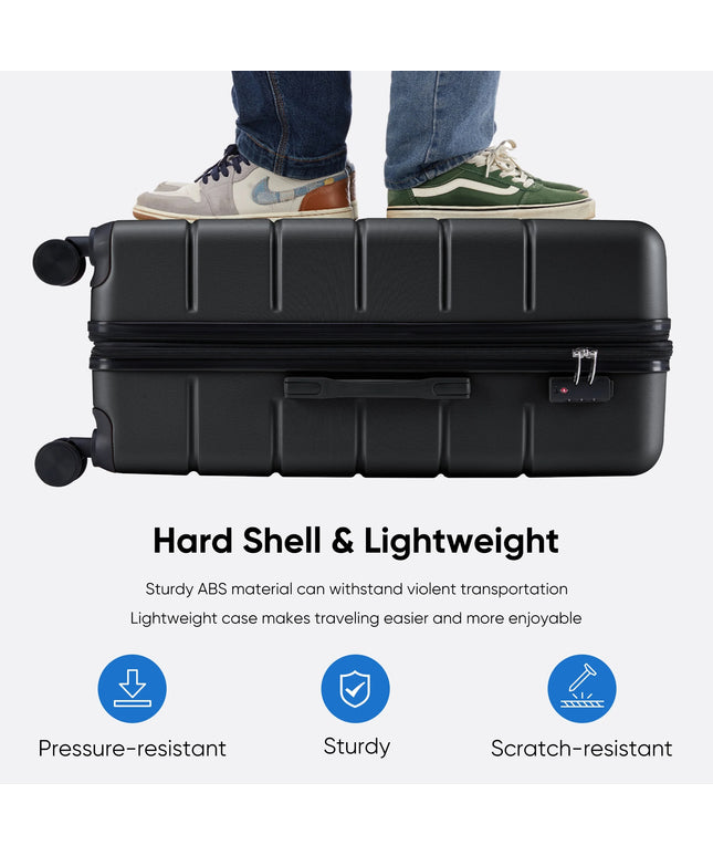 JONPONY Hardside Carry on Luggage with Spinner Wheels, Hard Shell ABS Suitcase, Lightweight Expandable Rolling Luggage