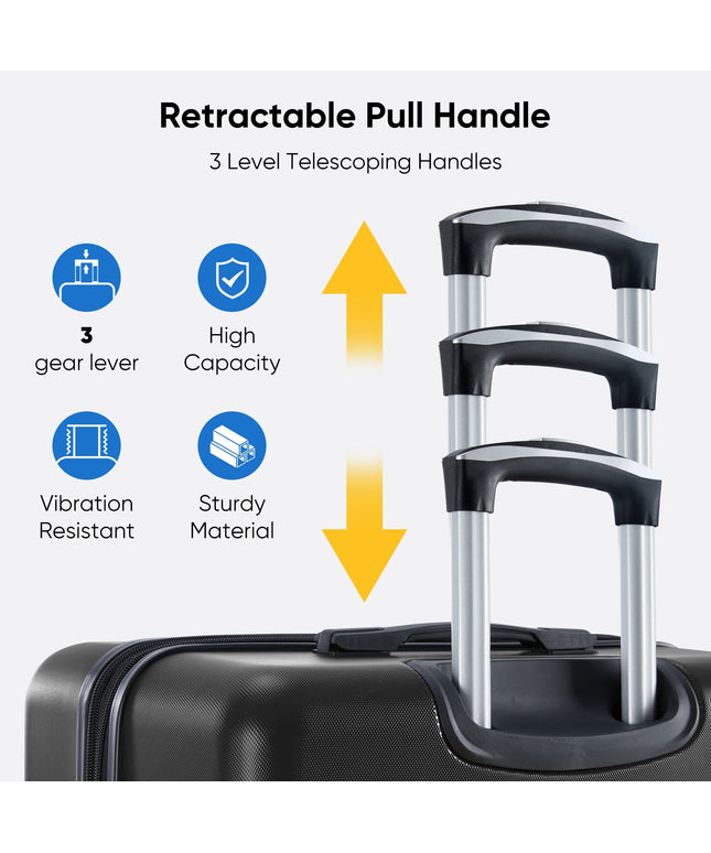 JONPONY Hardside Carry on Luggage with Spinner Wheels, Hard Shell ABS Suitcase, Lightweight Expandable Rolling Luggage