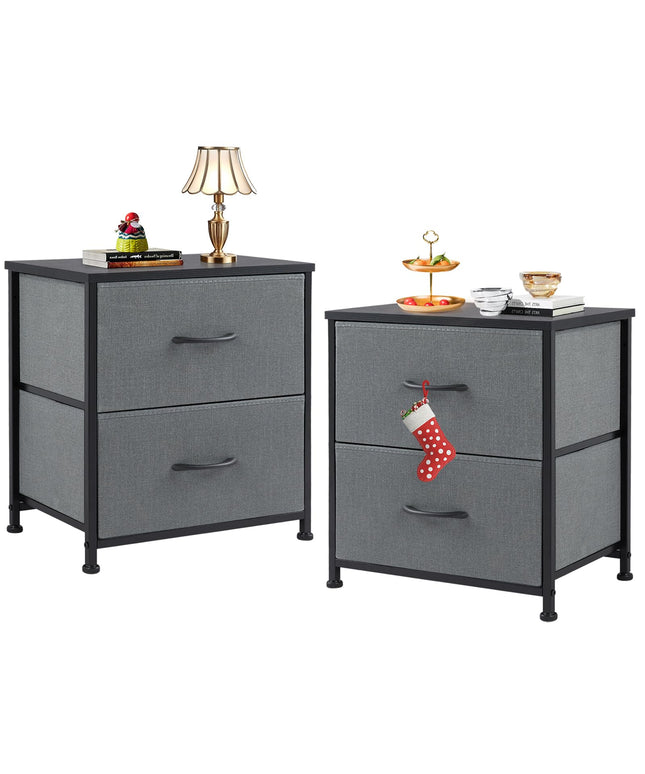 JONPONY Bedside Table, Side Table, Fabric Drawer Cabinet, Narrow Cabinet, Chest of Drawers, Bedroom, Industrial Style for Living Room, Children's Room, Hallway Storage Cabinet
