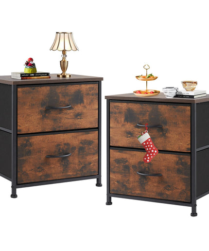 JONPONY Bedside Table, Side Table, Fabric Drawer Cabinet, Narrow Cabinet, Chest of Drawers, Bedroom, Industrial Style for Living Room, Children's Room, Hallway Storage Cabinet