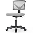 JONPONY Home Office Desk Chair, Armless Mesh Computer Chair for Small Space, Swivel Adjustable Low Back for Teens/Adults, Black