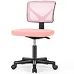 JONPONY Home Office Desk Chair, Armless Mesh Computer Chair for Small Space, Swivel Adjustable Low Back for Teens/Adults, Black