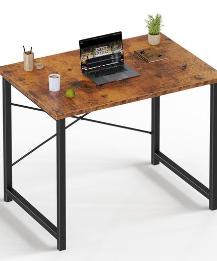 JONPONY Small Computer Desk for Home Office, 32 Inch Writing Desk for Small Spaces, Study Table with X-Shaped Reinforcement, Sturdy Bedroom Table with Metal Frame, Easy Assembly