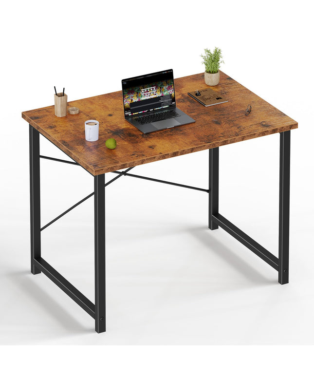 JONPONY Small Computer Desk for Home Office, 32 Inch Writing Desk for Small Spaces, Study Table with X-Shaped Reinforcement, Sturdy Bedroom Table with Metal Frame, Easy Assembly