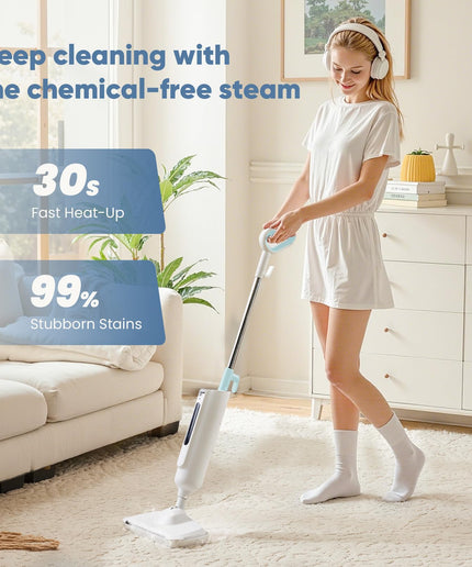 JONPONY Steam Mop for Floor Cleaning, Detachable Handheld Steam Cleaner, Suitable for All Floors Like Tiles, Hardwood, Stone, Lightweight with 2 Washable Pads