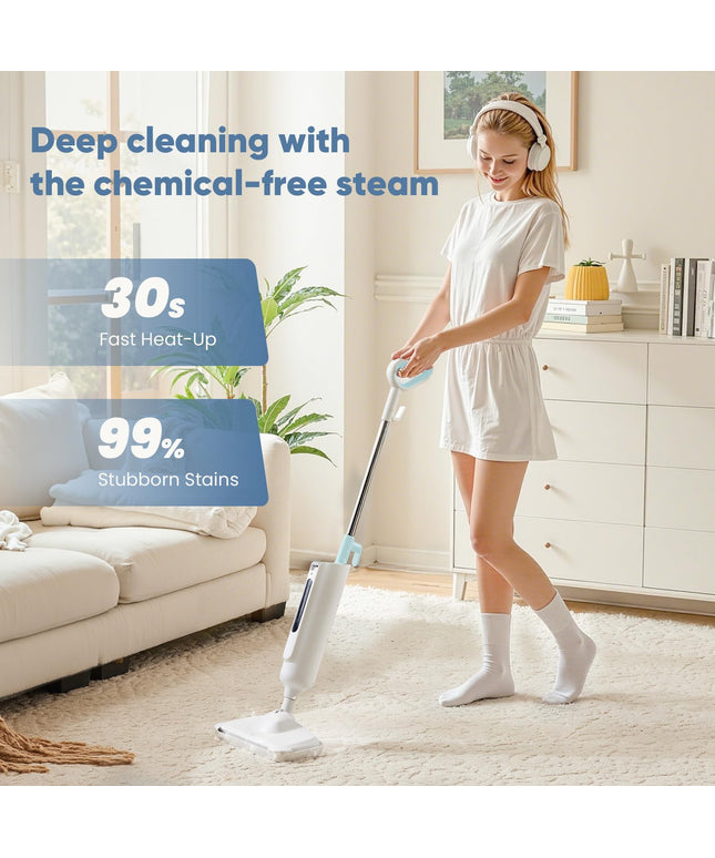 JONPONY Steam Mop for Floor Cleaning, Detachable Handheld Steam Cleaner, Suitable for All Floors Like Tiles, Hardwood, Stone, Lightweight with 2 Washable Pads