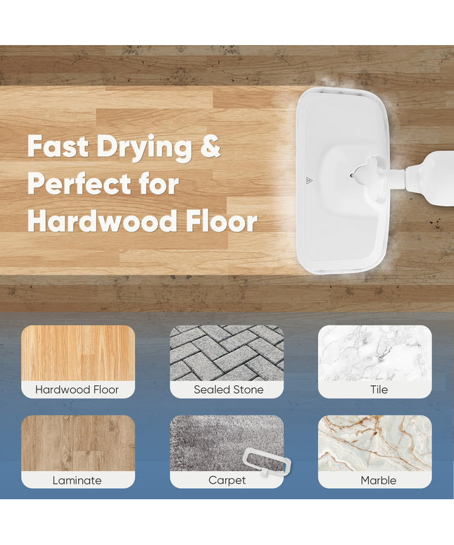 JONPONY Steam Mop for Floor Cleaning, Detachable Handheld Steam Cleaner, Suitable for All Floors Like Tiles, Hardwood, Stone, Lightweight with 2 Washable Pads