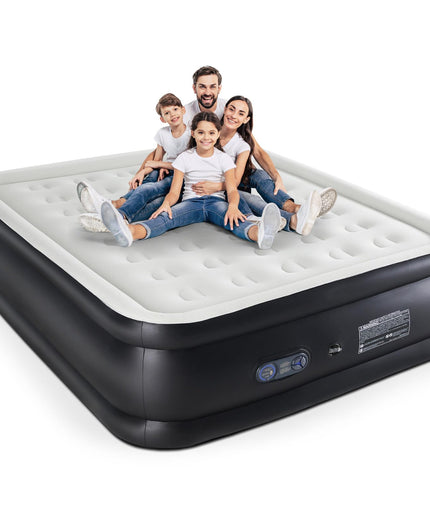 JONPONY Air Mattress - Inflatable Blow Up Airbed with Built-in High Capacity Pump, Double Height, Non-Slip Bottom Design, Weight Capacity 660 lbs Air Bed for Home or Camping