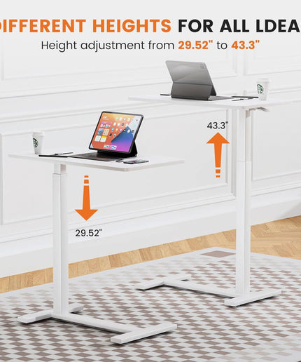 JONPONY Overbed Bedside Table with Wheels, Adjustable Hospital & Home Use Bed Table, Rolling Laptop Table, Mobile Standing Desk