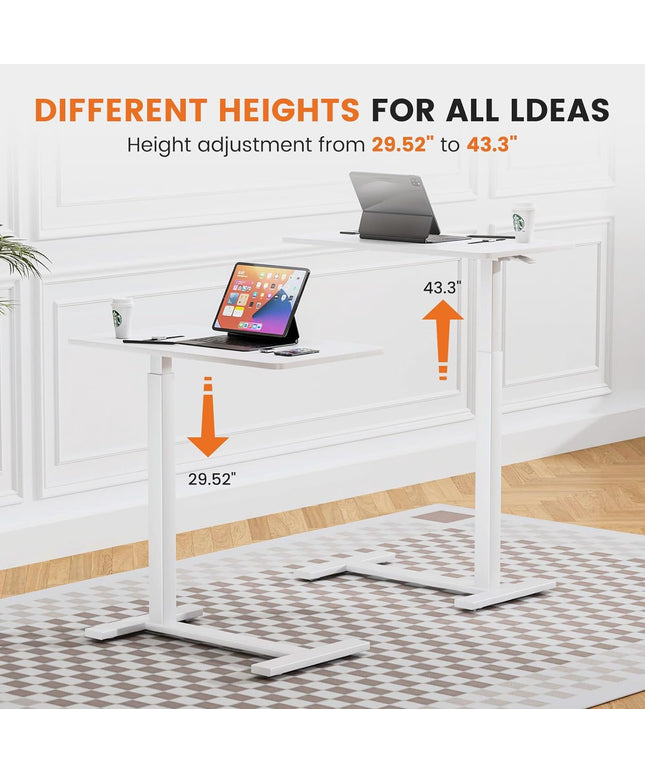 JONPONY Overbed Bedside Table with Wheels, Adjustable Hospital & Home Use Bed Table, Rolling Laptop Table, Mobile Standing Desk
