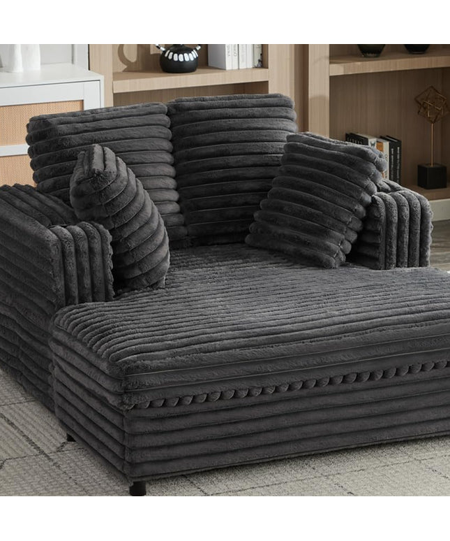 Jonpony 66'' Chaise Lounge Chair Soft Velvet Upholstery for Living Room,Oversized Lounge Chair Includes Cup Holders Side Pockets and USB & Type-C Charging Ports, Comfy Lounge with Sturdy Backrest