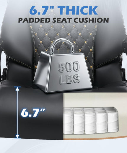 JONPONY 500LBS Big and Tall Office Chair,Comfy Heavy Duty Executive Chair with Adjustable Lumbar Support for Back Pain,High Back Desk Chair with Extra Wide Seat for Home Office
