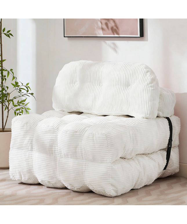 JONPONY Folding Sofa Bed, Convertible Sleeper Chair Couch with Pillow, Foldable Mattress Futon with Back Support, Portable Sleeper Chair Bed Comfort Floor Sofa for Living Room Bedroom, Single, Grey